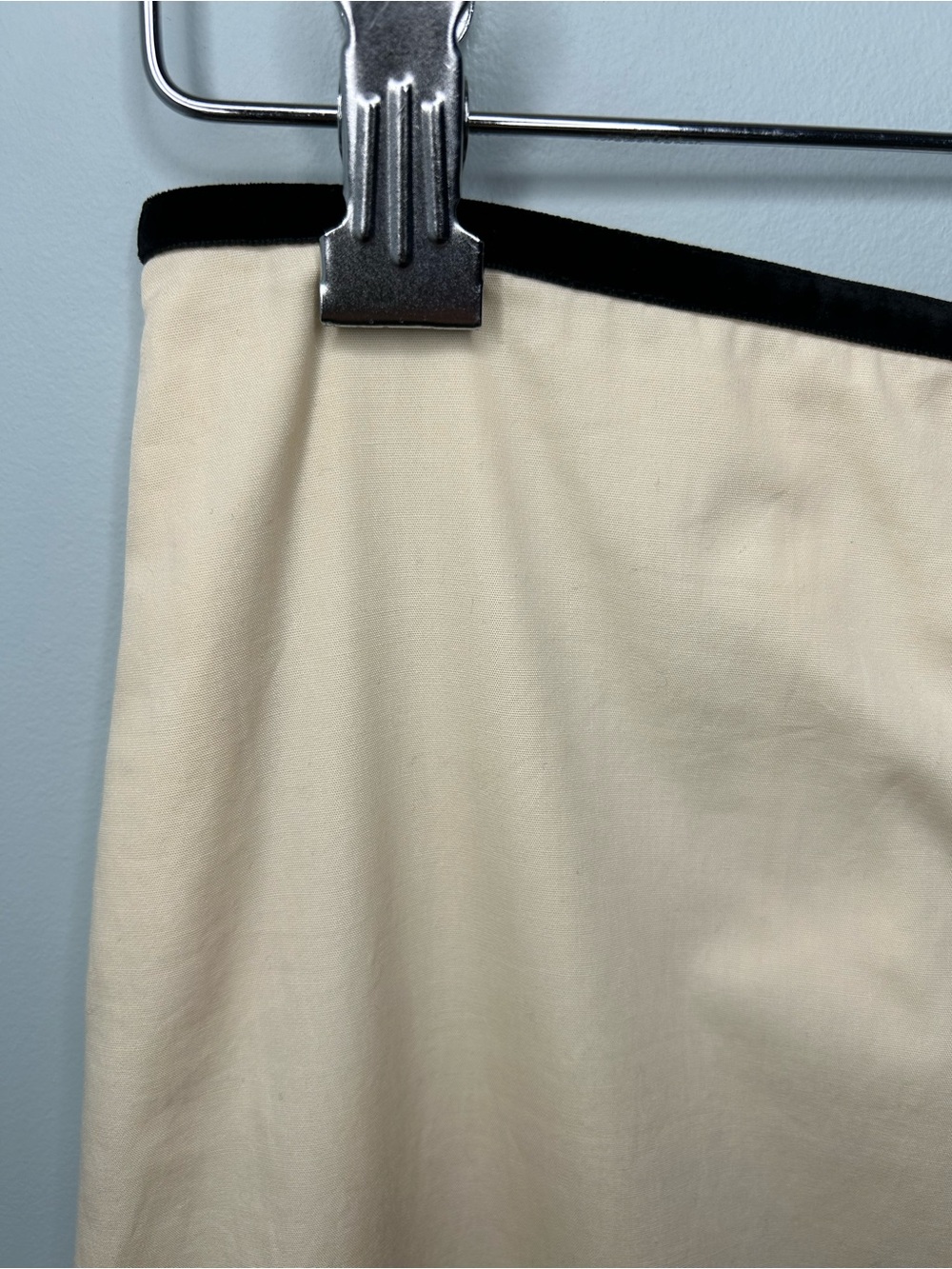 J. Crew Cream Midi Cotton Skirt Lace Ruffle and Velvet Trim Details 2006 Size 2 - Picture 6 of 13